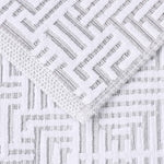 Superior Cotton Modern Geometric Jacquard Plush 3 Piece Towel Set