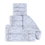 Superior Cotton Modern Geometric Jacquard Plush 8 Piece Towel Set