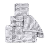 Superior Cotton Modern Geometric Jacquard Plush 8 Piece Towel Set