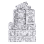 Cotton Modern Geometric Jacquard Plush Absorbent 9 Piece Towel Set