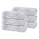 Cotton Plush Hand Towels 6-Piece Jasper Geometric Jacquard