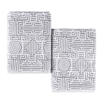Superior Cotton Modern Geometric Jacquard Plush Bath Sheet Set of 2