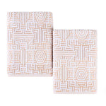 Superior Cotton Modern Geometric Jacquard Plush Bath Sheet Set of 2