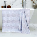 Superior Cotton Modern Geometric Jacquard Plush Bath Sheet Set of 2
