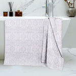 Superior Cotton Modern Geometric Jacquard Plush Bath Sheet Set of 2