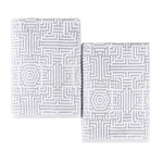 Superior Cotton Modern Geometric Jacquard Plush Bath Sheet Set of 2