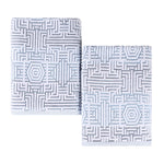 Superior Cotton Modern Geometric Jacquard Plush Bath Sheet Set of 2