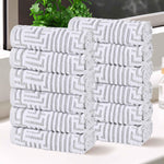 Cotton Geometric Jacquard Face Towel Set 12-Piece - Jasper