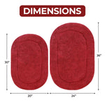 Superior Cotton Non Slip Oval 2 Piece Bath Rug Set