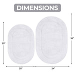 Superior Cotton Non Slip Oval 2 Piece Bath Rug Set