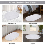 Superior Cotton Non Slip Oval 2 Piece Bath Rug Set