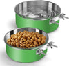 Crate Water Bowl No Spill,  2 Pack Stainless Steel Pet Feeding Bowls, Dog Kennel Water Bowl Hanging for Large and Medium Dogs (7.1X2.9” & 6.2X2.6”)