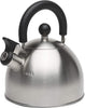 Stewart Whistling Stovetop Tea Kettle Food Grade Stainless Steel, Hot Water Fast to Boil, Cool Touch Folding, 1.5-Quart, Brushed with Black Handle