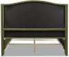 Marcella Upholstered Shelter Headboard Bed Set, Queen, Olive Green Performance Velvet