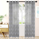 Dalisto Braided Rope Textured Grommet Sheer Curtain Set of 2