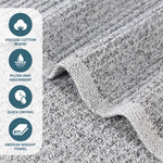 Superior Destin Cotton Blend Textured Ribbed Bath Sheets, Set of 2