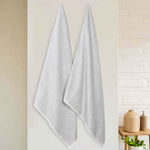Superior Destin Cotton Blend Textured Ribbed Bath Sheets, Set of 2