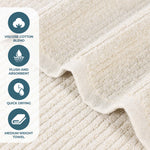 Superior Destin Cotton Blend Textured Ribbed Bath Sheets, Set of 2