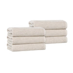 Superior Destin Cotton Blend Textured Ribbed Hand Towels, Set of 6