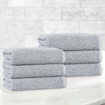 Superior Destin Cotton Blend Textured Ribbed Hand Towels, Set of 6