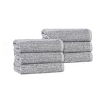 Superior Destin Cotton Blend Textured Ribbed Hand Towels, Set of 6