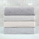 Superior Destin Cotton Blend Textured Ribbed Hand Towels, Set of 6
