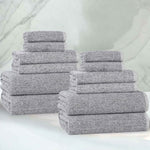Superior Destin Cotton Blend Medium Weight Ribbed 12 Piece Towel Set