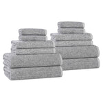 Superior Destin Cotton Blend Medium Weight Ribbed 12 Piece Towel Set