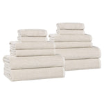 Superior Destin Cotton Blend Medium Weight Ribbed 12 Piece Towel Set