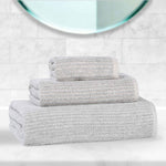 Superior Destin Cotton Blend Medium Weight Ribbed 3 Piece Towel Set