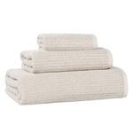Superior Destin Cotton Blend Medium Weight Ribbed 3 Piece Towel Set