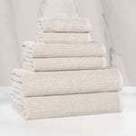 Superior Destin Cotton Blend Medium Weight Ribbed 6 Piece Towel Set