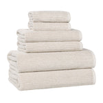 Superior Destin Cotton Blend Medium Weight Ribbed 6 Piece Towel Set