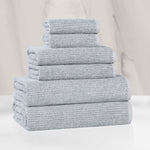 Superior Destin Cotton Blend Medium Weight Ribbed 6 Piece Towel Set