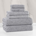 Superior Destin Cotton Blend Medium Weight Ribbed 6 Piece Towel Set