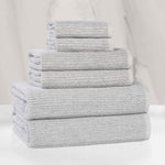 Superior Destin Cotton Blend Medium Weight Ribbed 6 Piece Towel Set