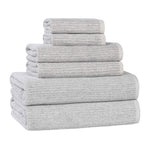Superior Destin Cotton Blend Medium Weight Ribbed 6 Piece Towel Set