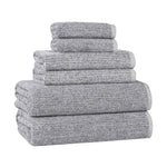 Superior Destin Cotton Blend Medium Weight Ribbed 6 Piece Towel Set