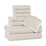 Superior Destin Cotton Blend Medium Weight Ribbed 8 Piece Towel Set