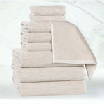 Superior Destin Cotton Blend Medium Weight Ribbed 9 Piece Towel Set