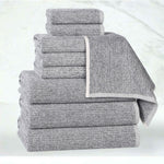 Superior Destin Cotton Blend Medium Weight Ribbed 9 Piece Towel Set