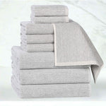 Superior Destin Cotton Blend Medium Weight Ribbed 9 Piece Towel Set