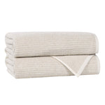 Cotton Blend Medium Weight Ribbed Bath Towel Set of 2