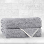 Cotton Blend Medium Weight Ribbed Bath Towel Set of 2