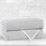 Cotton Blend Medium Weight Ribbed Bath Towel Set of 2