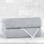Cotton Blend Medium Weight Ribbed Bath Towel Set of 2