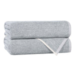 Cotton Blend Medium Weight Ribbed Bath Towel Set of 2