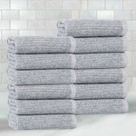 Superior Destin Cotton Blend Ribbed Face Towels Washcloths, Set of