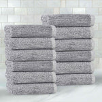 Superior Destin Cotton Blend Ribbed Face Towels Washcloths, Set of