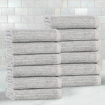 Superior Destin Cotton Blend Ribbed Face Towels Washcloths, Set of